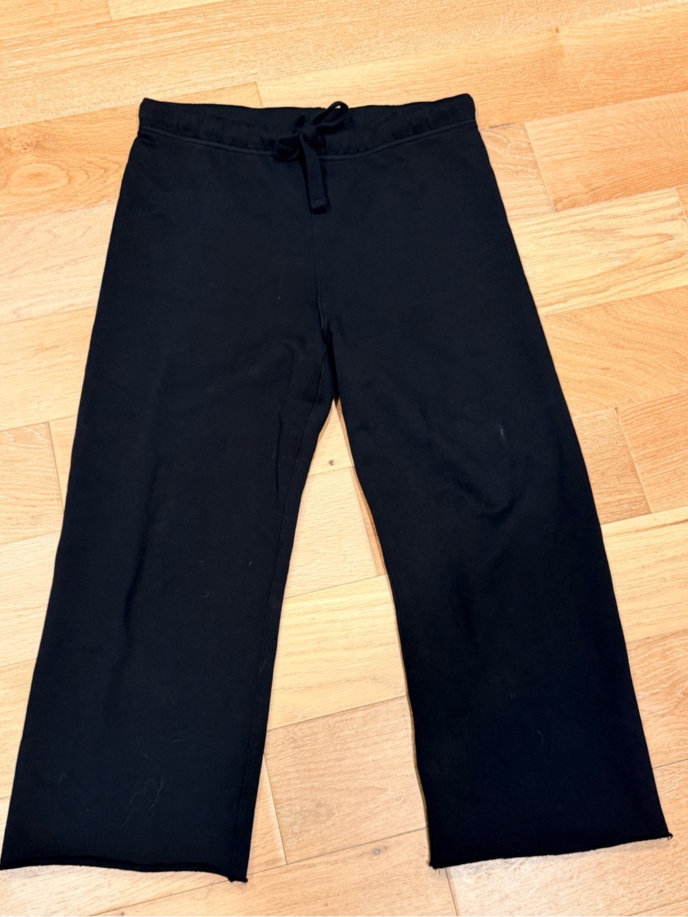 Frank & Eileen Black Cropped Wide-Leg Pull-On sweatpants small - Picture 2 of 6